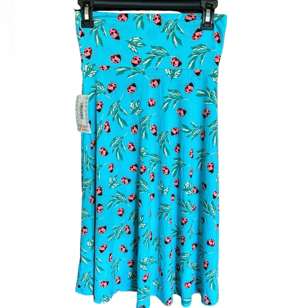 NWT Lularoe azure‎ ladybug skirt stretch aqua XS